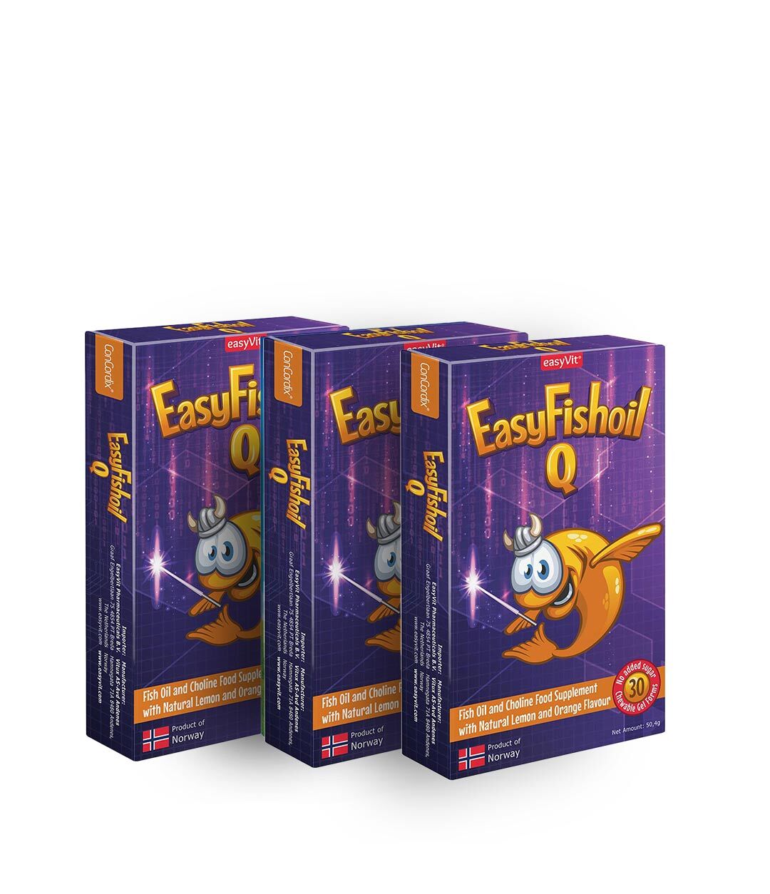 EasyFishoil Q - Omega 3 mit Cholin, Vitamin B6, B12 und Folsäure - 30 Stück