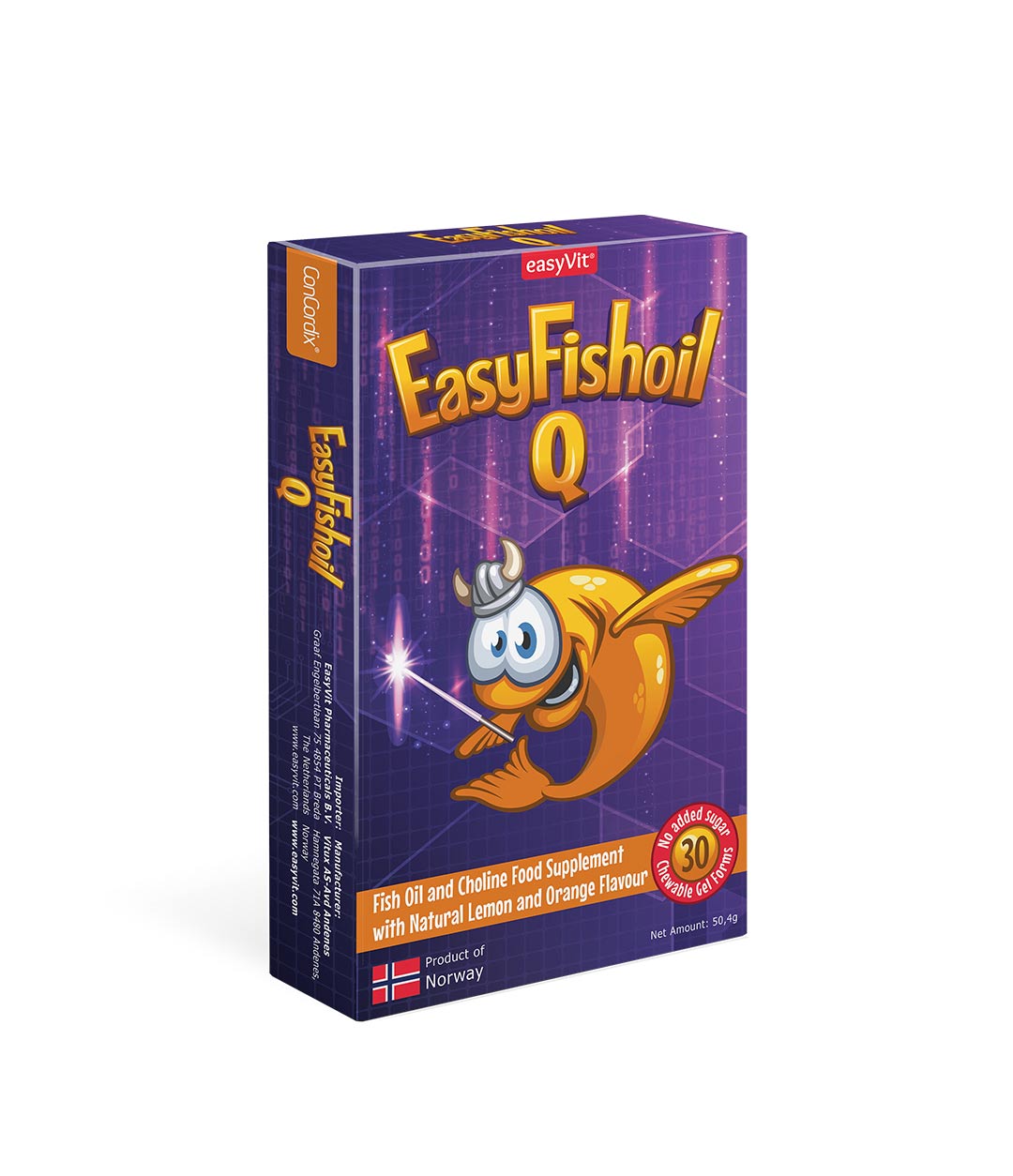 EasyFishoil Q - Omega 3 mit Cholin, Vitamin B6, B12 und Folsäure - 30 Stück