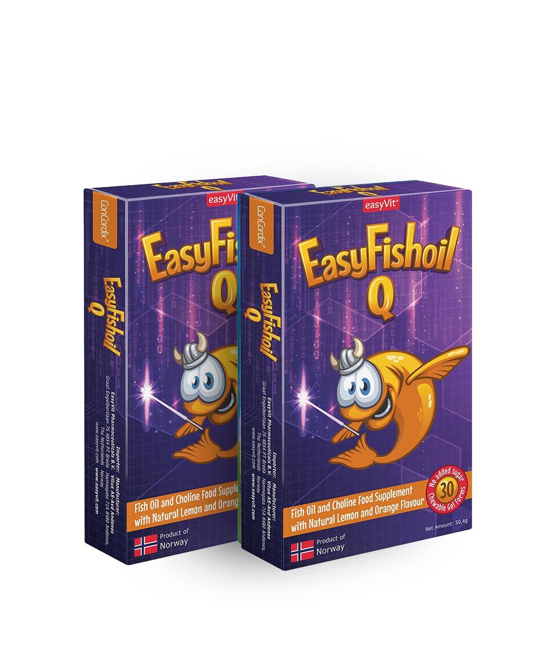 EasyFishoil Q - Omega 3 mit Cholin, Vitamin B6, B12 und Folsäure - 30 Stück